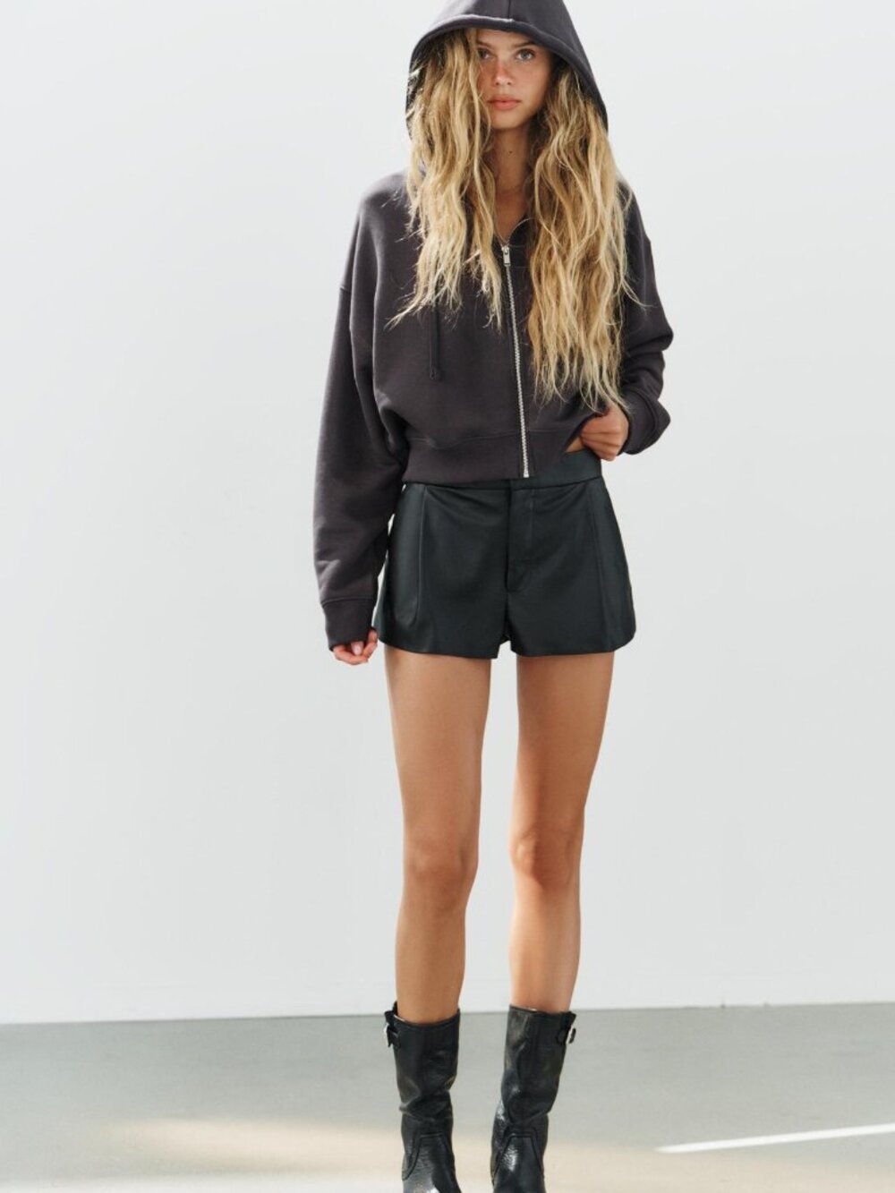 Zara Black Pleated Blazer Shorts - XS